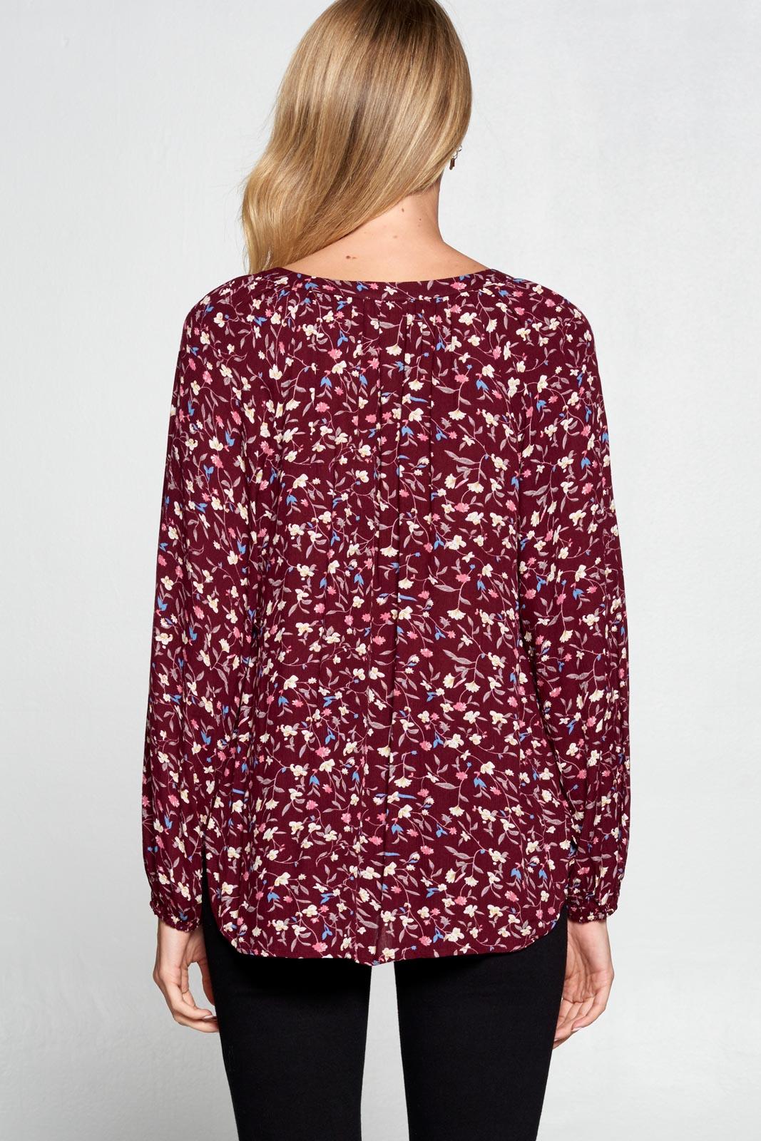 Merlot Floral Top