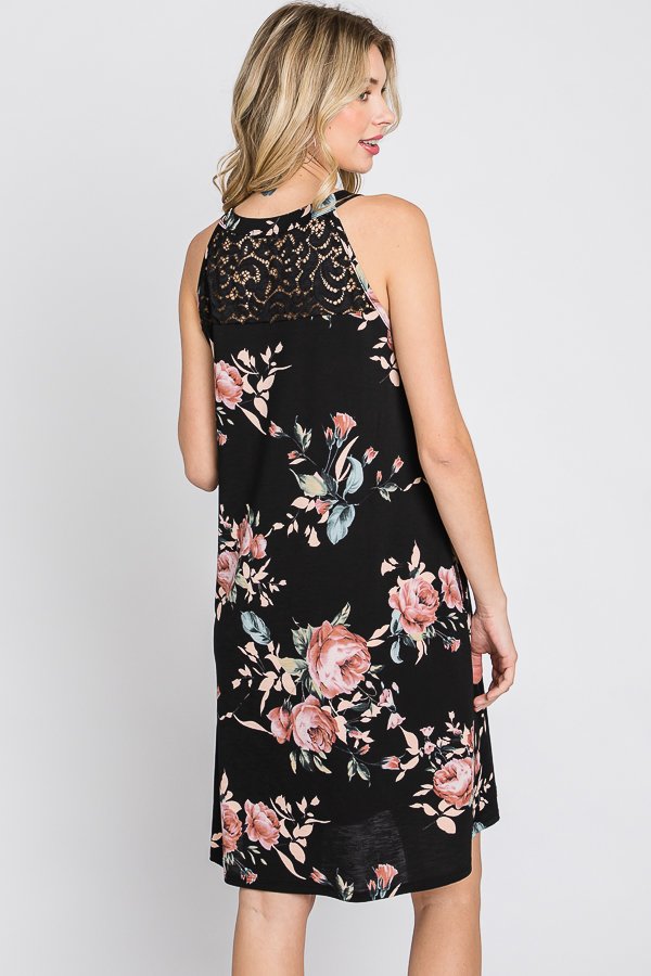 Above Knee Sleeveless Floral Dress