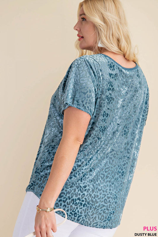 Burn-Out Leopard Print Top