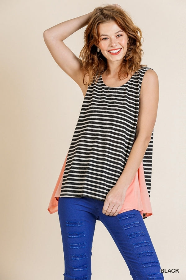 Black and White Striped Top