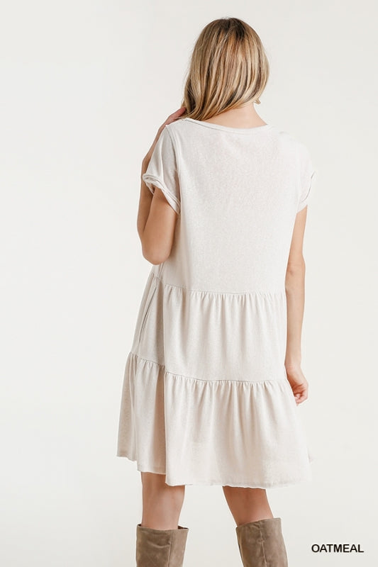 Short Sleeved with Raw Edge Hem