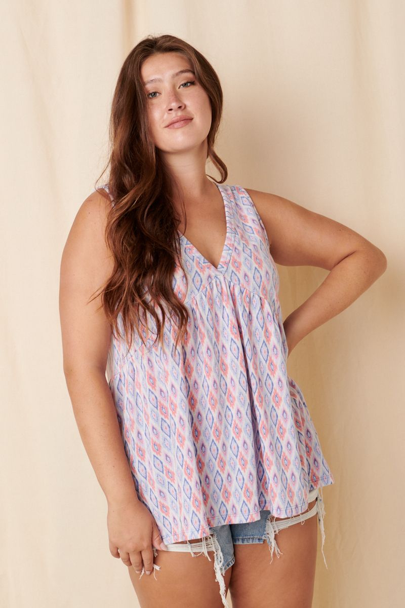 Aztec Babydoll Top