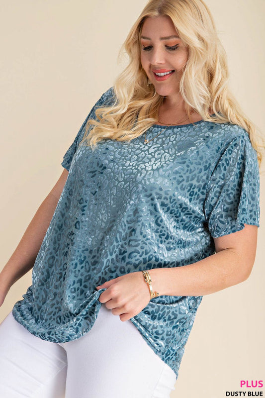 Burn-Out Leopard Print Top