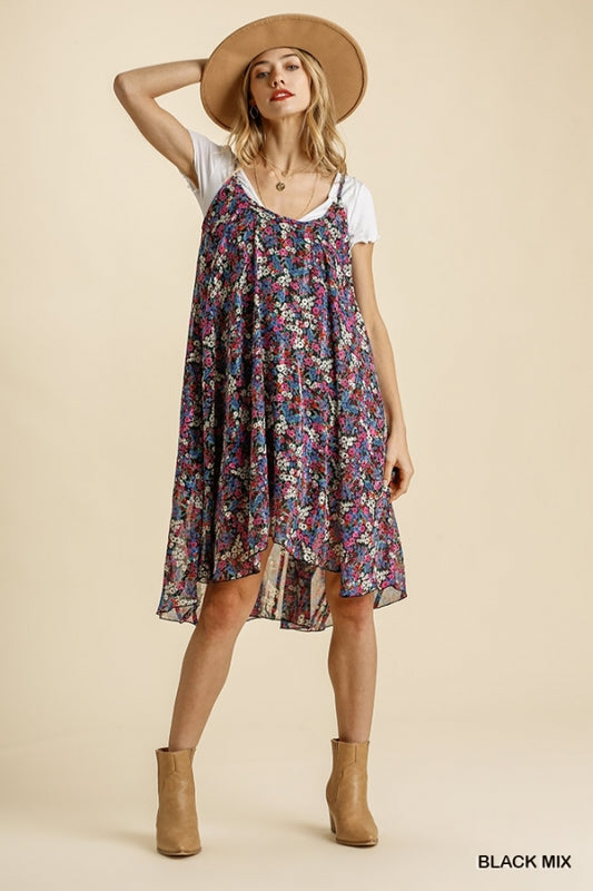 Spaghetti Strap Floral Dress