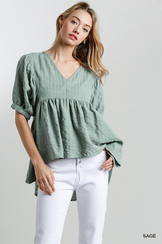 Short Sleeve Babydoll Top