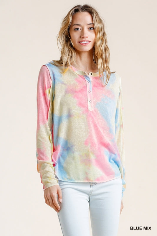Long Sleeved Tie Dyed Top