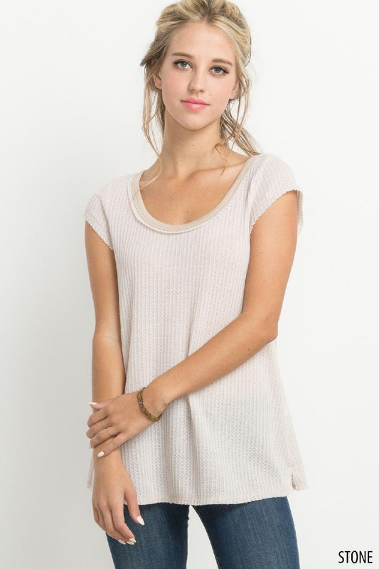 Waffle Knit Top